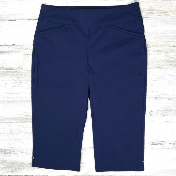 Chico’s Perfect Stretch Pedal Pusher Pants Navy Blue Women's Size S - Picture 4 of 12